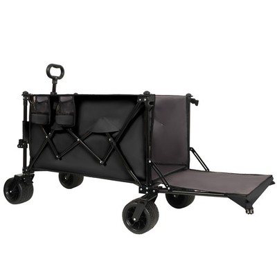 Foldable Wagon Cart 480LBS Capacity, All-Terrain Wheels & Extended Tailgate