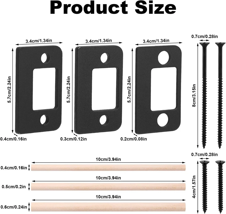 Placas de calço preto fosco com cavilhas - Kit de reparo durável incluído - Imagem 4 de 4