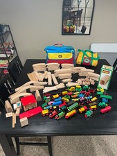 Huge Thomas Friends/Brio Wooden Railway Tracks, Trains, Bags and More