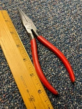 Vtg Utica 989 needle-nose pliers, USA, 6-1/2", VG condition
