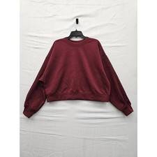 All In Motion Airy Sleek Lace Crew Sweatshirt Maroon Red Women Medium NEW