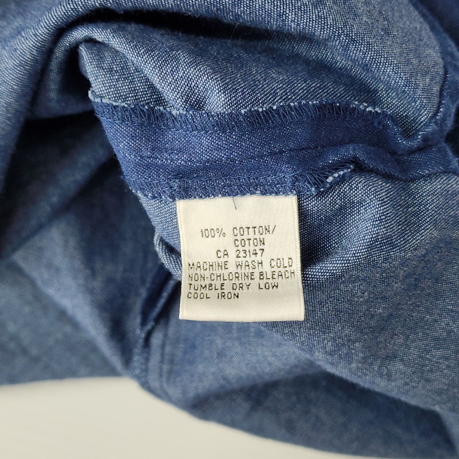 90s VTG Talbots Womens 10 Petite Blue Chambray Sl… - image 6