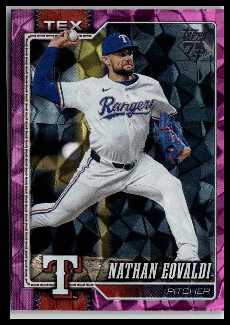 Nathan Eovaldi 2026 Topps Pink Diamante Foil #355 Texas Rangers