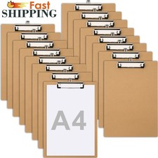 2-50PK Clipboard A4 Wooden Hardboard Holder Writing Wood Board For Office School