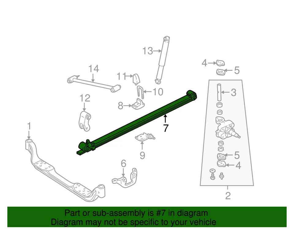 Genuine GM Leaf Spring 15638995 - Image 2 of 2