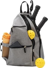 Pickleball Bag, Reversible Crossbody Sling Bag/Backpack for Women Men GREY