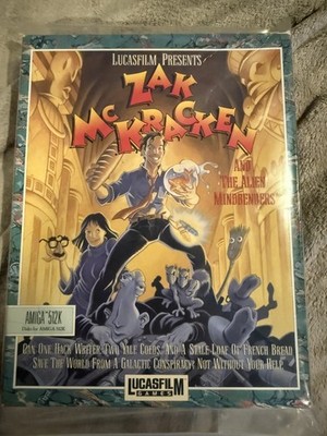 Zak McKracken PC RARE Amiga 512K Big Box Lucasfilm Games/ LucasArts