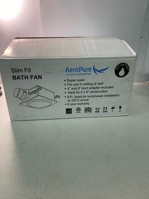 Aero Pure AP120H-S Slim 120 CFM Bathroom Fan w/ Humidity Sensor, ENERGY STAR