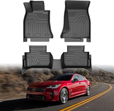 Floor Mats Kia Stinger AWD 2018-2024 All Weather TPE Liners 1st 2nd Row Black
