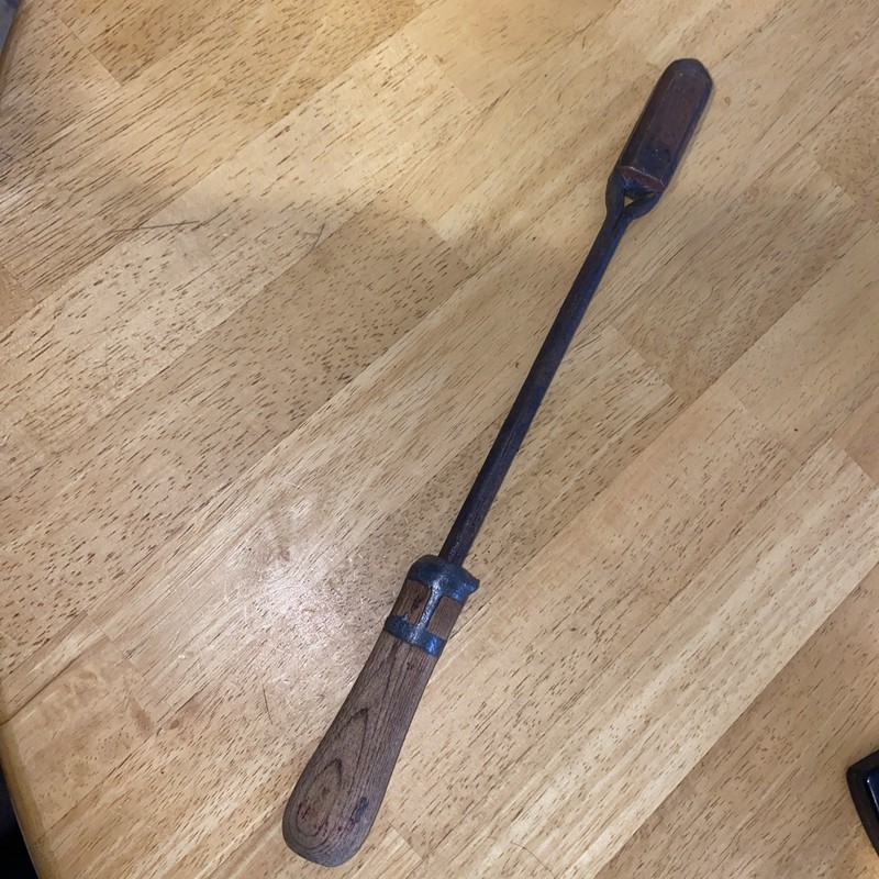 Vintage Antique Copper Tip 14.5 Inch Soldering Iron Tool Tip No. 2 Wooden Handle