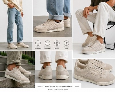 adidas Powerphase  Alumina Off White  Grey Suede Men s Retro Sneaker | JH5487