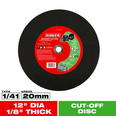 12 In. X 1/8 In. X 20 Mm Masonry High Speed Cut-Off Disc