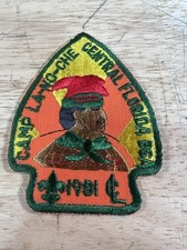Vintage BSA 1981 CAMP LA-NO-CHE Arrowhead Shaped PATCH Central Florida