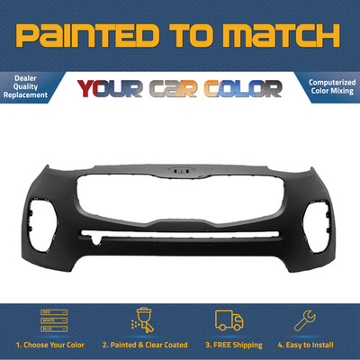 For 2017-2019 KIA SPORTAGE; Front Bumper EX/LX FWD w/o Park Sensor Painted