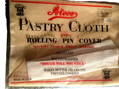 Ateco Pastry Cloth & Rolling Pin Cover Set #690 Mildew Resistant New Sealed USA