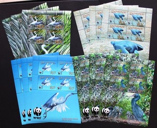 3 x Penrhyn 2008 Mi. 611 14 Kleinbogen MNH WWF Vögel Birds Reiher