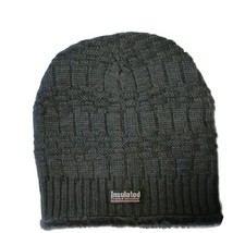 Unisex Soft Warm Winter Insulated Knitted Beanie with Plush Fur Lining WN5692 -1