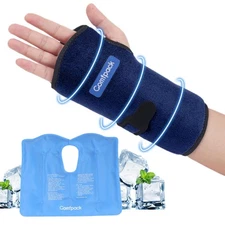 Wrist Ice Pack for Carpal Tunnel, Reusable Hot Cold Therapy Hand Ice Pack Wra...