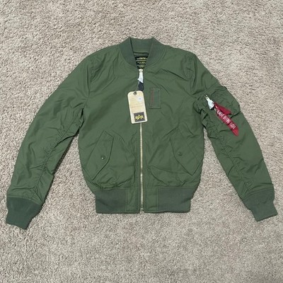 Alpha Industries Jacket Mens XS Sage Green MA-1 Skymaster Bomber Flight Military