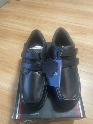 New Kangol Harrow Black Leather School Shoes Boys Junior Size UK 6 EU 39 Boxed