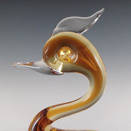 SVCC Vetri d'Arte Murano Amber Glass Swan Sculpture - Labelled - Picture 3 of 9