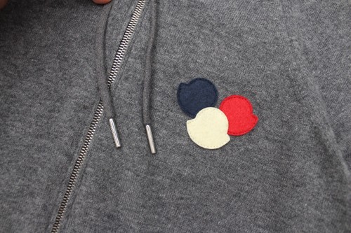 Men's MONCLER Maglione Tricot Cardigan Wool Full Zip Jacket Triple Logo RARE S - Picture 4 of 10