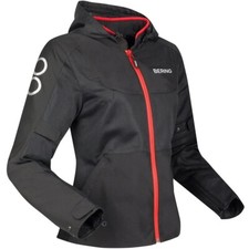GIACCA DONNA JACKET MOTO ESTIVA BERING PROFIL LADY NERO ROSSO TG T0 XS