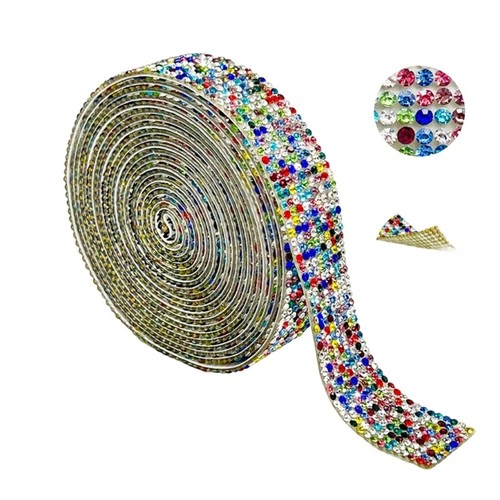 Rhinestones Ribbons 5Yard Adhesive Rhinestones Ribbon Sparkling Rhinestones Tape - Picture 19 of 25