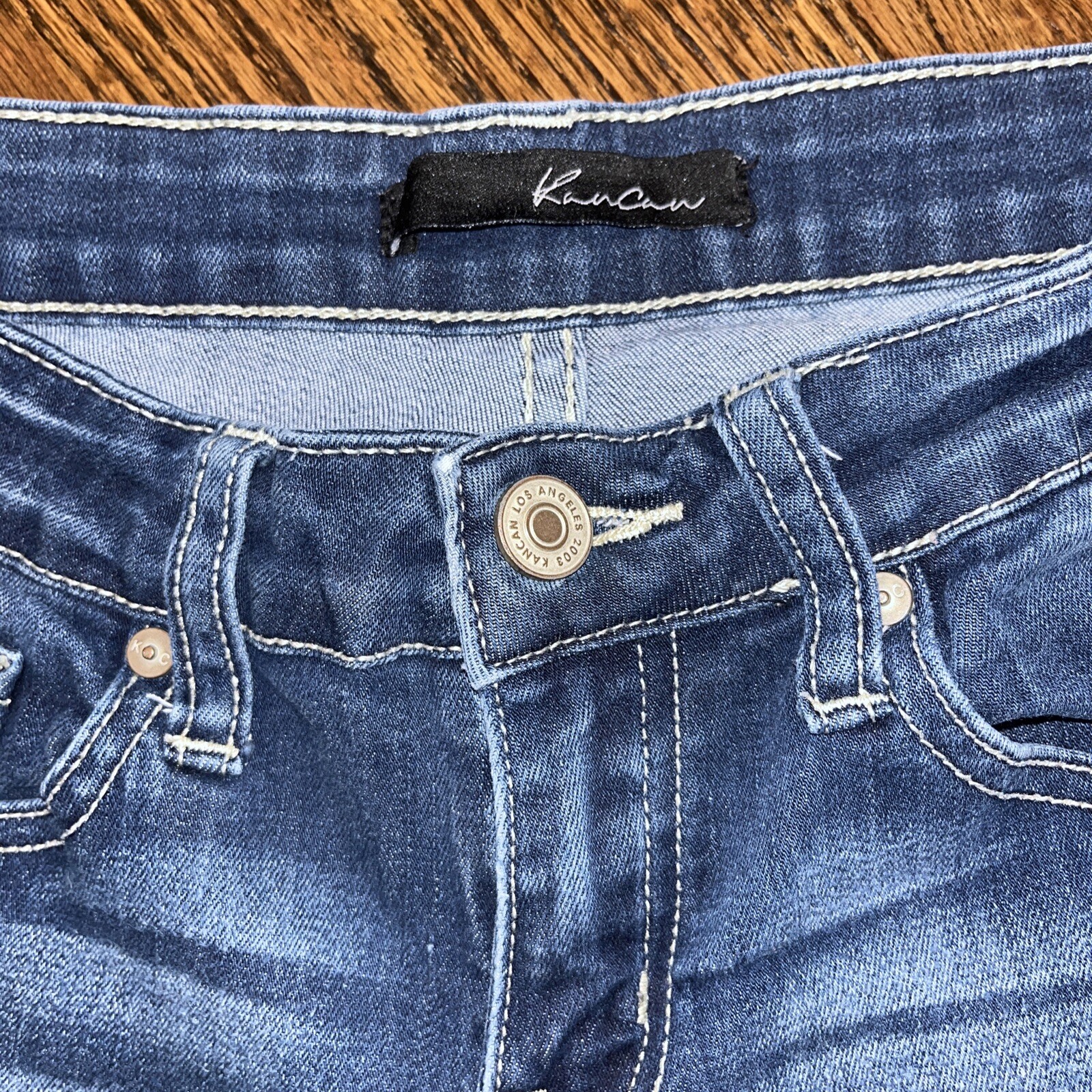 KanCan Skinny Fit Jeans Women's Size 25 Mid Rise Stretch Medium Wash - View 2