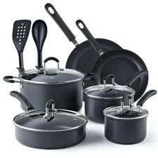 12-Piece Pots and Pans Set Nonstick Professional Hard Anodized Cookware Sets