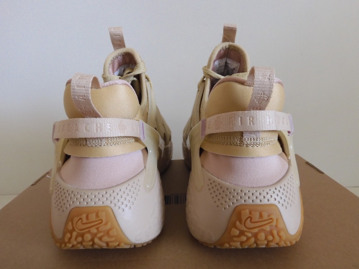 WMNS NIKE AIR HUARACHE CRAFT SANDDRIFT BROWN-EARTH-TEAM GOLD SZ 10 