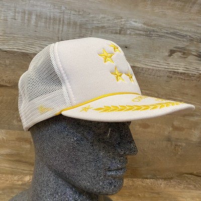 White Cap Hat Puffy Trucker 