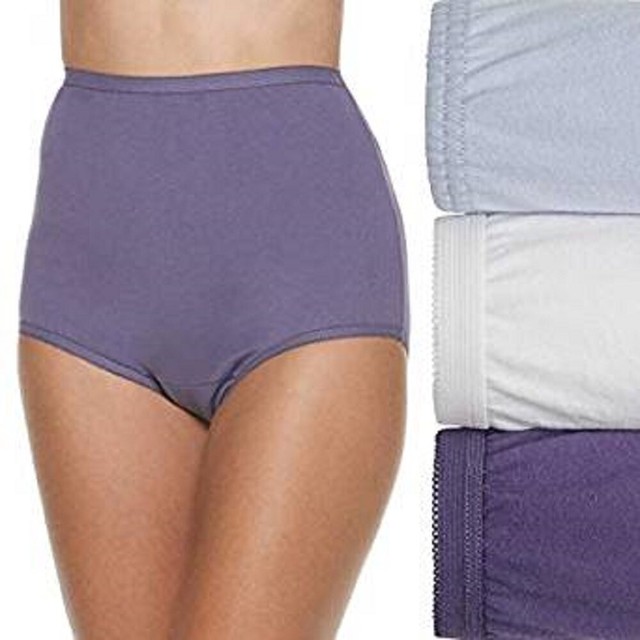 Vanity Fair 3 Pair Women S Brief Underwear Panties Purple White Cotton L 7 For Sale Online Ebay