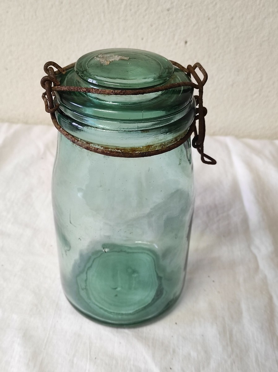Ancien Bocal 1 litre L' IDÉALE Lot de 3 bocaux Breveté SGDG