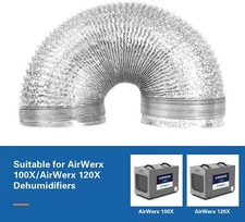 BaseAire Dehumidifier Duct 10" Diameter 10 ft Long for AirWerx 100X/120X