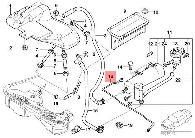 Genuine BMW E46 Convertible Coupe Rear Emission Vent Pipe OEM 