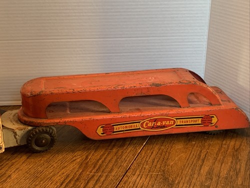 VTG Wyandotte Trucking Pressed Steel Auto Transport Car-a-van Carrier - Picture 7 of 12
