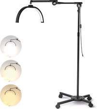 Lash Lights Foldable Floor Lamp Dimmable LED Half Moon with Phone Holder