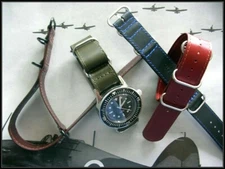 22mm Blue NATO G10 Shell Leather UTC Flieger Pilot strap watch band IW SUISSE 20