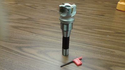 2'' 90 degree indexable face shell mill,face milling cutter APKT, w.R8 arbor-new