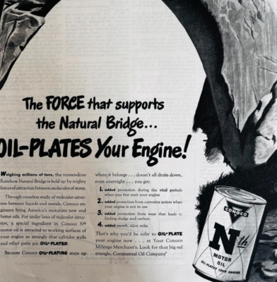 1947 Conoco Nth Motor Oil Advertisement Natural Bridge Vintage Gas & Oil DWWW6