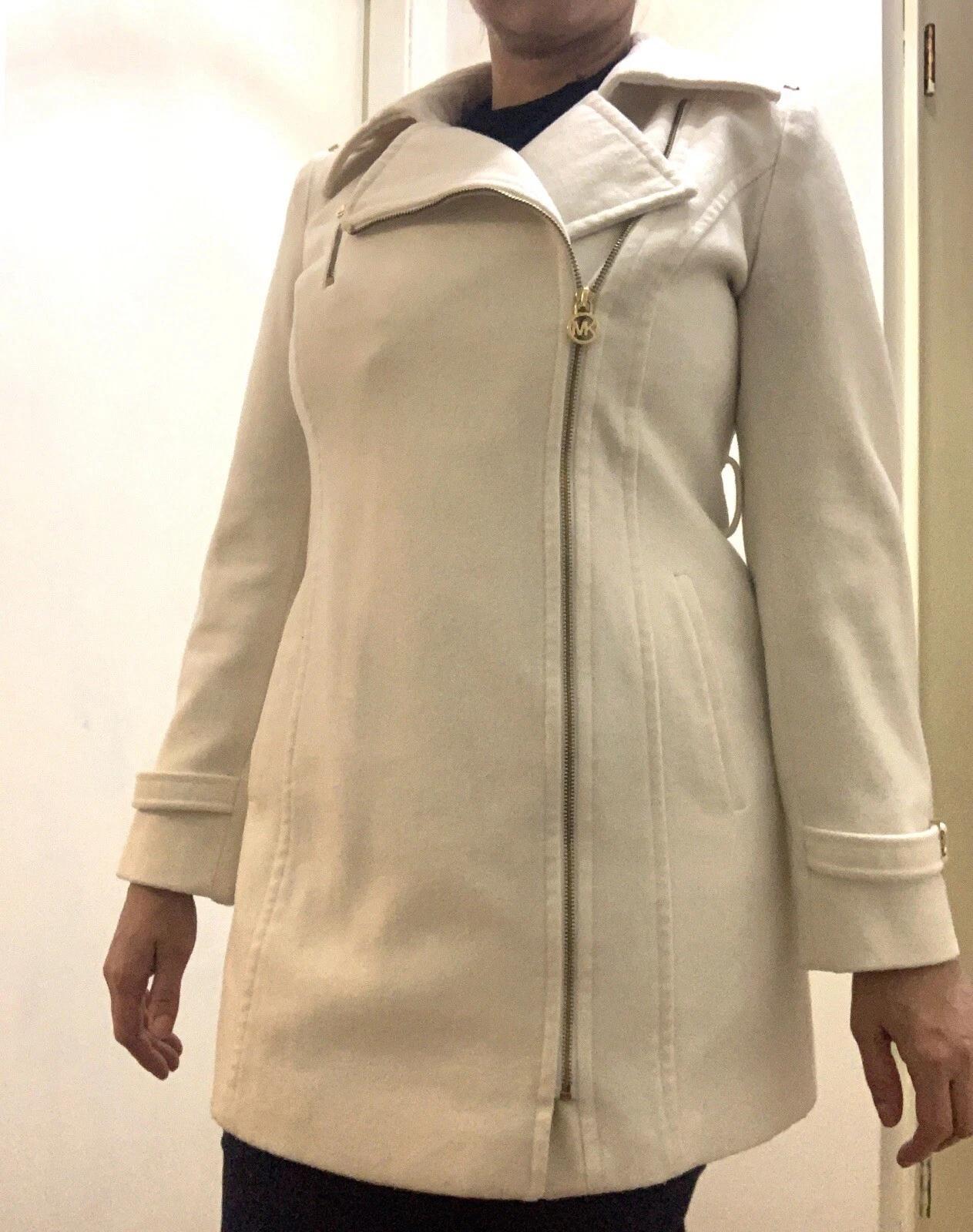 Cappotto donna lana Michael Kors Of White vecchi denarote elegan t