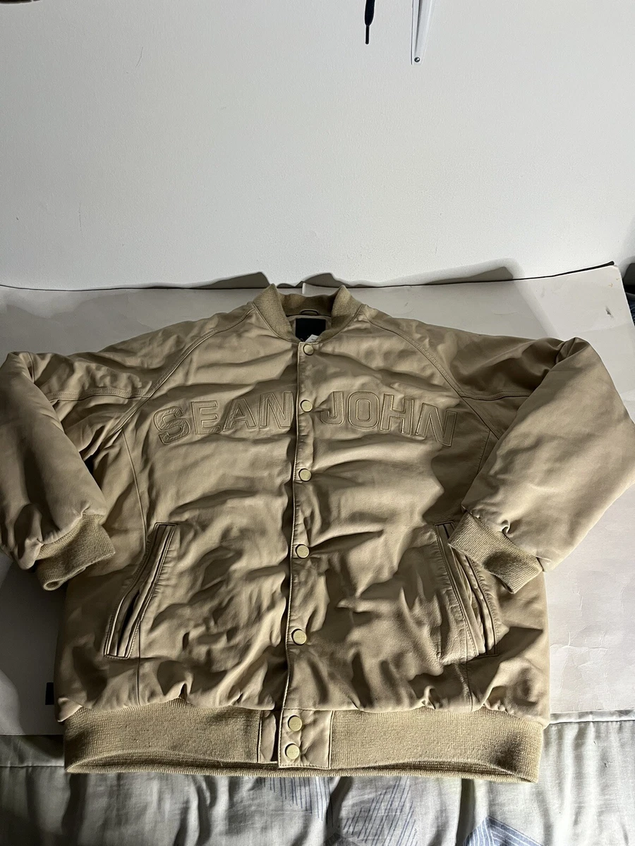 Sean john hotsell leather bomber jacket
