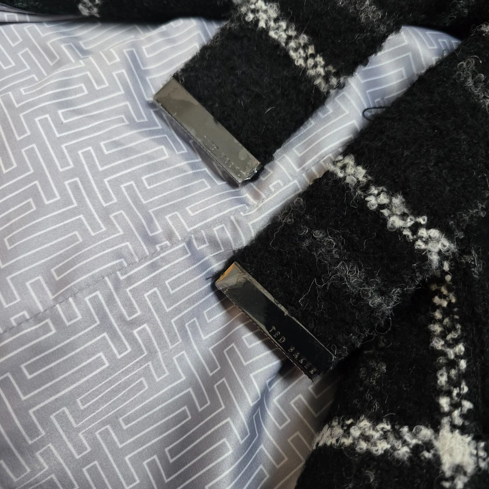 Casaco Ted Baker London Rosylin xadrez duplo tecido de lã com cinto TB 4 Reino Unido 14 - Imagem 2 de 4