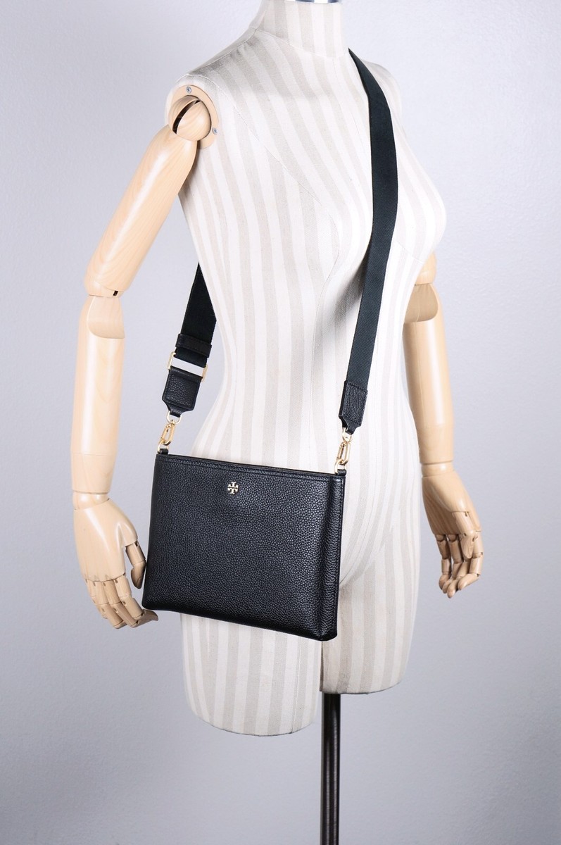 Tory Burch Blake Black Leather Crossbody Bag Purse Messenger Tory Burch Blake Black Leather Crossbody Bag Purse Messenger