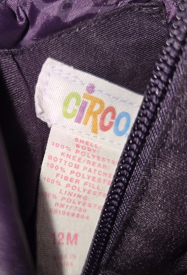 Circo Pantalones de Nieve Niña 12 Meses Púrpura Babero Invierno Cálido Esquí Niño Pequeño Foto 3 de 3