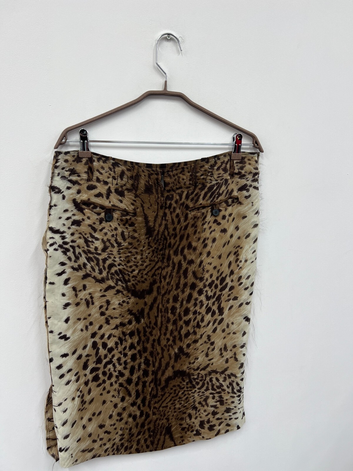 Gonna Yves Saint Laurent Rive Gauche 100% seta stampa leopardata taglia F42