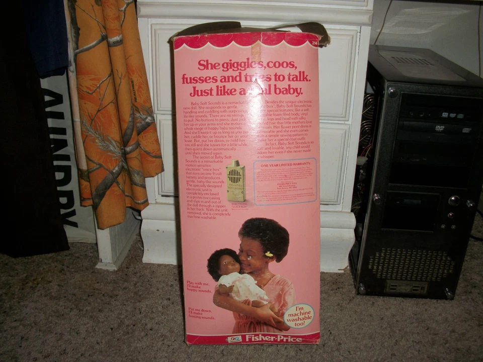 MUÑECA FISHER PRICE BEBÉ SONIDOS SUAVES EN CAJA 1979 #214 AFROAMERICANA Foto 2 de 2
