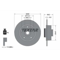Textar 2X Bremsscheibe Hinten Ø260 Voll FüR Renault ScéNic III JZ0/1_ 1.5 Dci