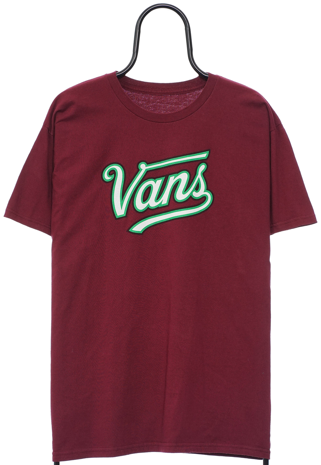 Vans Gráfico Camiseta Skater Logo Estampado Spellout Vintage Granate - L